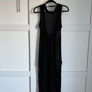 S Beach Riot Black Mesh Swim Cover Up
